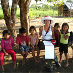 Zoe Helene with the Shipibo Children who named her