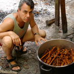 Chris with Ayahuasca Brew, Peruvian Amazon